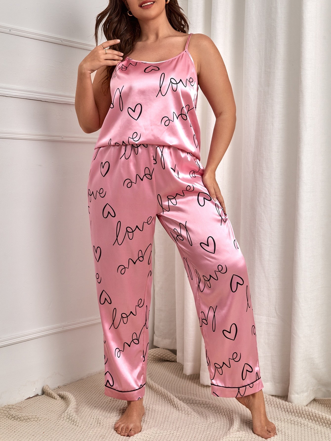 Conjunto Pijama Longo Love Plus Size