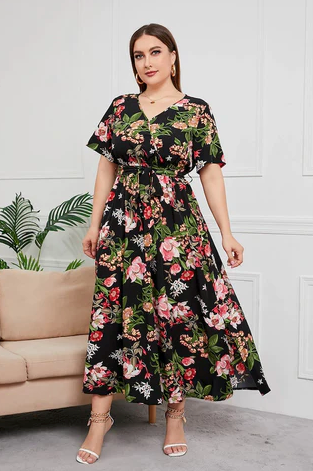 Vestido Feminino Soltinho Plus Size - Estampa Floral