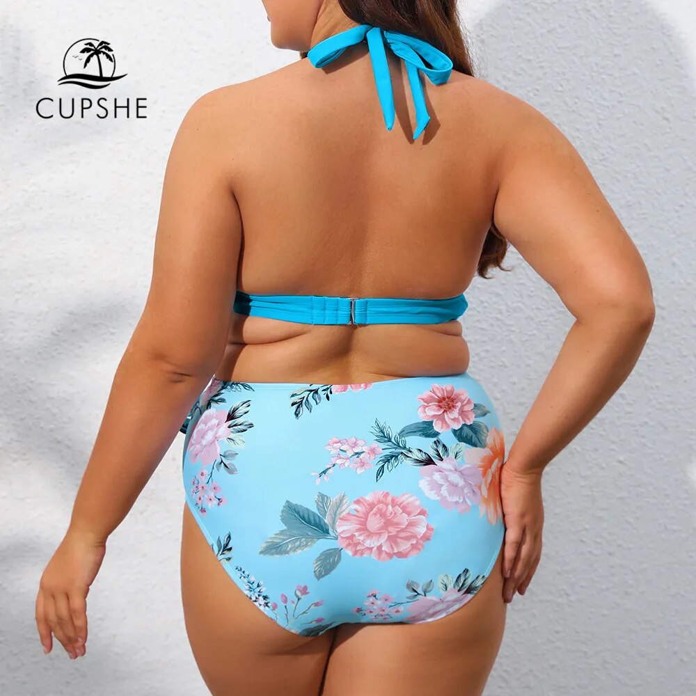 Biquíni Moda Praia Plus Size Azul